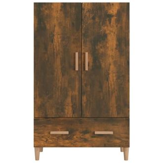 Berkfield Home Highboard Smoked Oak 70x31x115 cm Engineered Wood in Brown | Size: 70 x 31 x 115 cm