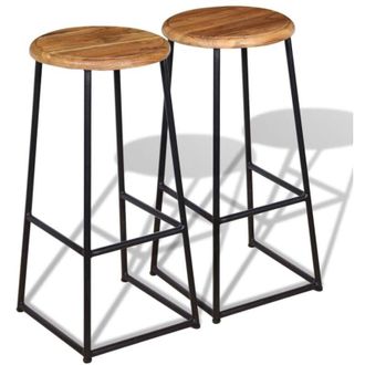 vidaXL vidaXL Sgabelli da Bar 2 pz in Legno Massello di Teak