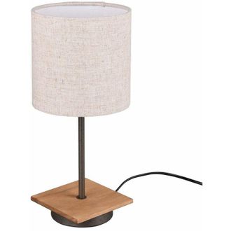 ETC Shop Etc-shop - Lampada da comodino da scrittura tessile lampada da lettura in legno illuminazione soggiorno marrone anticato