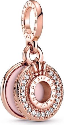 Pandora Sparkling Pave Crown Charm In Rose