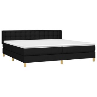 vidaXL Vidaxl - Cama Box Spring Con Colch&oacute;n Tela Negro 180x200 Cm
