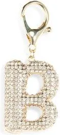 Leith Pav&eacute; Initial Bag Charm in B- Clear- Gold at Nordstrom Rack