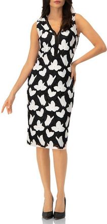 Ivonne Floral Embroidered Sheath Dress in Black at Nordstrom, Size 12
