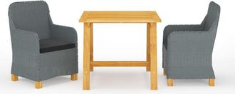 vidaXL Juego De Comedor Para Jard&iacute;n 3 Piezas Gris Claro Vidaxl