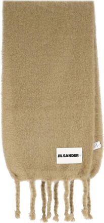 Jil Sander Beige Mohair Blend Scarf