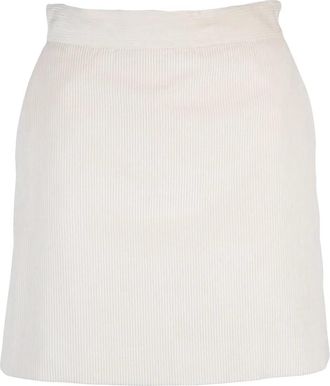 Marella Velvet Mini Skirt With Textured Ribbing And Side Pockets
