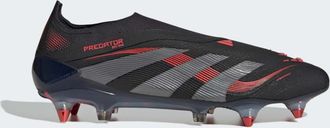 adidas adidas Performance Unisex Predator Elite Laceless Soft Ground Boots - Black/Dark Grey - Size UK 7.5