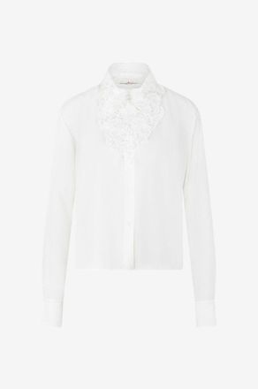 Ermanno Scervino Seidenhemd mit Bl&uuml;ten-Spitzen-Latz