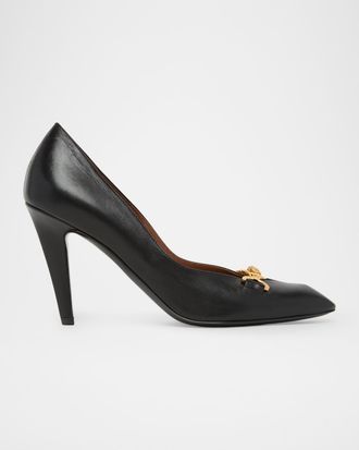 Versace 90mm La Medusa Leather Pumps