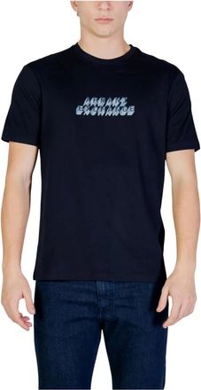 A|X Armani Exchange T-shirt van katoen met ronde hals en korte mouwen - Heren - T-shirts - Blauw - XS - Katoen - Tops