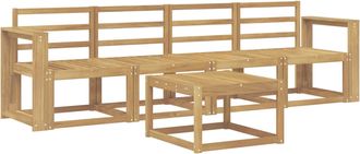 vidaXL Set Di Divani Da Esterno 5 Pz Bianco Legno Di Acacia Massello Vidaxl