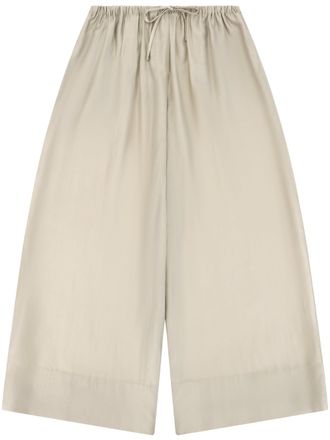 Entire studios Cropped Wide-Leg Trousers with Elastic Waistband and Drawstring