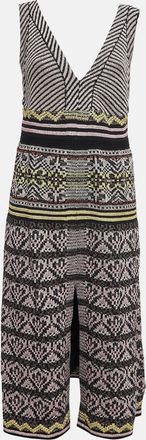 M Missoni Multicolor Patterned Lurex Knit Sleeveless Midi Dress