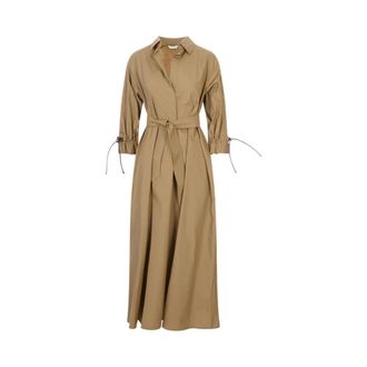 Max Mara Shirt Dresses, female, Brown, Size: S Mirto Midi Dress
