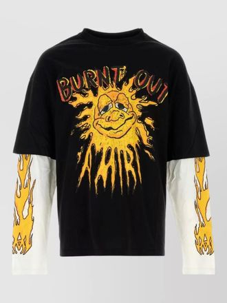 Amiri burnout double sleeve graphic crew t-shirt