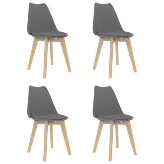 vidaXL Sillas De Comedor 4 Unidades Pl&aacute;stico Gris Vidaxl