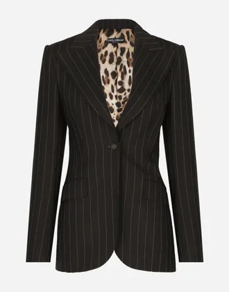 アウターその他 DOLCE & GABBANA Woman Blazer Black F29Z8TGDCL0 N0000 Gabardine Turlington jacket with top-stitching in Black for