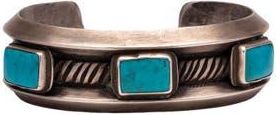 Fortela Turquoise Square Sterling Silver Bracelet at Nordstrom