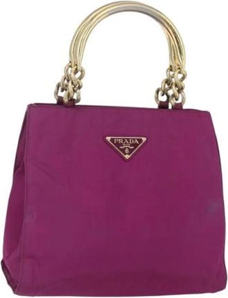 Prada Pre-owned Handbags, female, Purple, Size: ONE SIZE Pre-owned Nylon Handbag