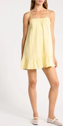 Abound Cotton Gauze Minidress in Yellow Begonia at Nordstrom Rack, Size X-Large