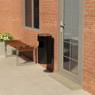 vidaXL Papelera Con Cenicero De Pared Acero 26 L Vidaxl