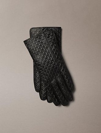 Calvin Klein Guantes De Piel T&aacute;ctiles Suaves Con Logo