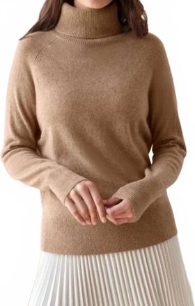 White + Warren Cashmere Essential Turtleneck Sweater In Beige