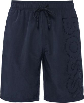 HUGO BOSS Zwemshorts met Walvislogo - Heren - Strandmode - Blauw - M - Polyester - Badmode