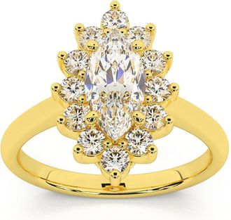 Pompeii3 1 1/2ct Marquise Diamond Halo Engagement Ring 14k Gold Lab Grown