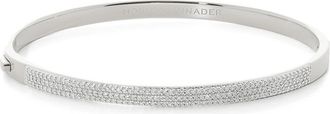 Monica Vinader Essential Pavé Diamond Bangle in Sterling Silver at Nordstrom, Size Medium