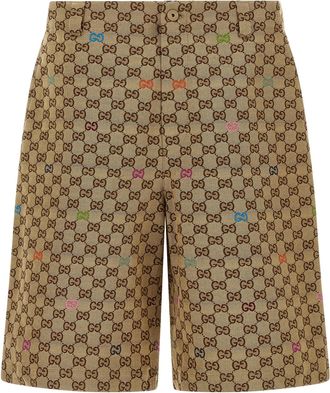 Gucci Multicolor Fil Coupé Bermuda Shorts Bermuda E Short Beige-Uomo