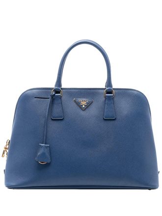 Prada 2010-2025 Large Saffiano Lux Promenade satchel - Blue
