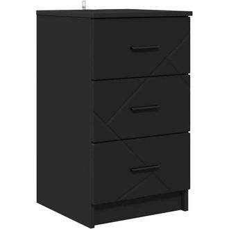 vidaXL Bedside Cabinet Black 38 x 38 x 66 cm Engineered wood vidaXL