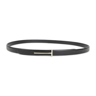 Tom Ford Black Textured Buckle Belt