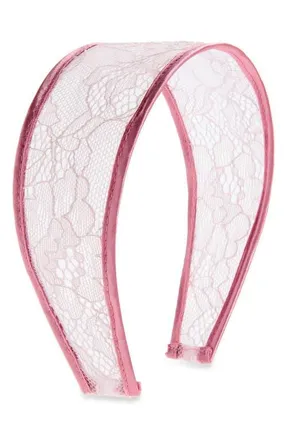 Tasha Embroidered Lace Headband in Blush at Nordstrom