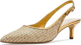 Franco Sarto Kate Slingback Womens Shoes Beige : 8.5 M, Textile