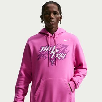 Nike Mens Play4Kay Collection Pullover Club Fleece Hoodie in Pink | IR6400-651