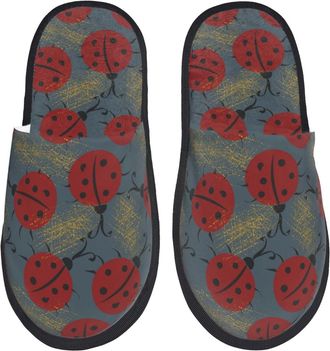 Generic Hotel Slippers Ladybug Portable Camping Slippers Cozy Indoor Shoes For Winter Bedroom Hotel L