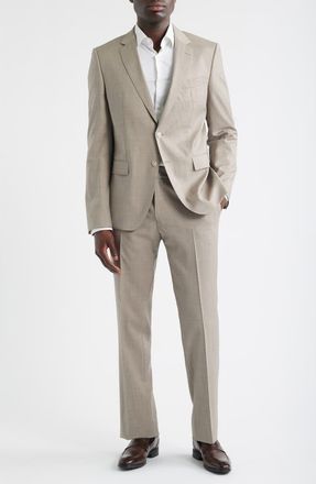 BOSS Huge Slim Fit Solid Wool Suit in Light Beige at Nordstrom, Size 36 - R