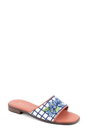 By Paige Needlepoint Stitched Slide Sandal in Blue at Nordstrom, Size 7