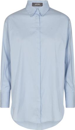 Mos Mosh Klassieke Enola Shirt in Skyway - Dames - Overhemden - Blauw - L - Katoen - Overhemden