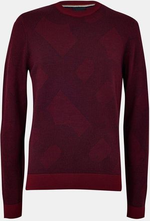 HUGO BOSS Mens Motivo Jumper in Dark Red - Size X-Large