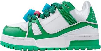 Generic Couple Thick Soled Bread Shoes Versatile Outdoor Leisure Sports Comfortable Breathable Sneakers (Green,6.5)