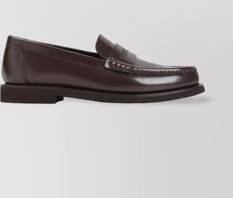 Brunello Cucinelli leather penny slot loafers
