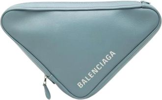Balenciaga Pre-owned Belt Bags, female, Blue, Size: ONE SIZE Pre-owned Triangle Clutch Bag