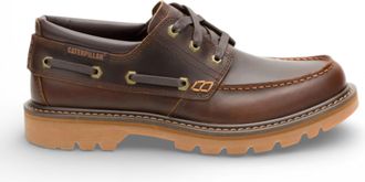 CAT CAT (Caterpillar) Mens Tan Brown Leather Low-Cut Boots - Colorado Boat Lo
