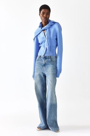 H&M Fine-knit cardigan in Dusty Blue at Nordstrom, Size X-Small