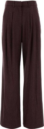 Pantaloni Torino Grape Stretch Wool Blend Wide-leg Pant