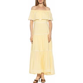 Alexia Admor Esme Off the Shoulder Maxi Dress in Butter Yellow at Nordstrom Rack, Size 14