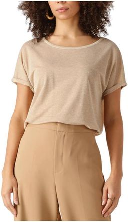Mos Mosh Glamoureuze Gouden Kay Tee Top - Dames - T-shirts - Beige - S - Tops